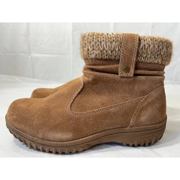Khombu Laura All Weather Ankle Booties Chestnut Suede Womens Size 7 - Picture 4 of 12